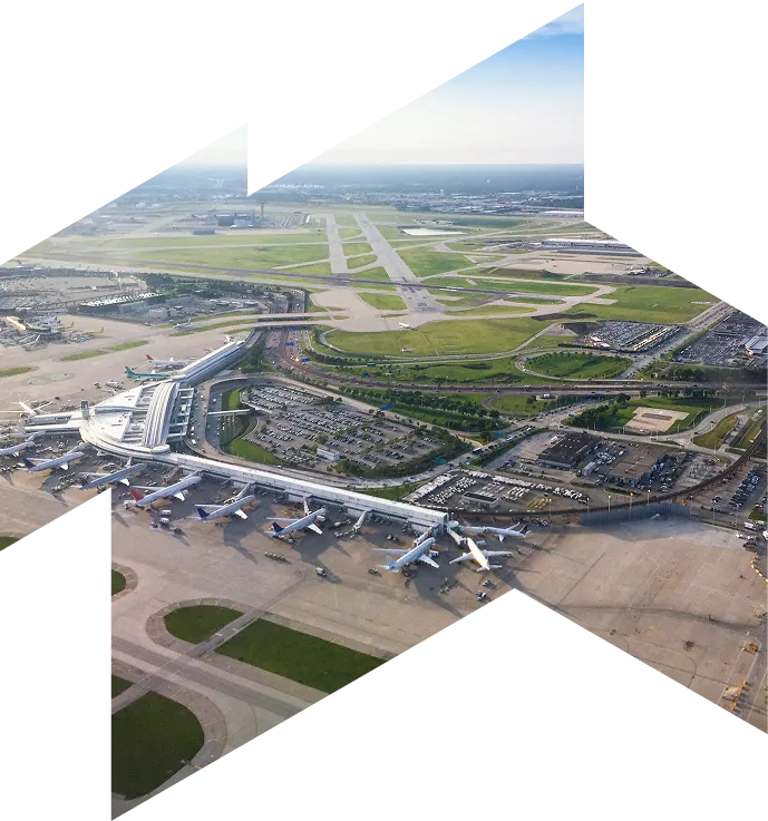 Arial view of airport