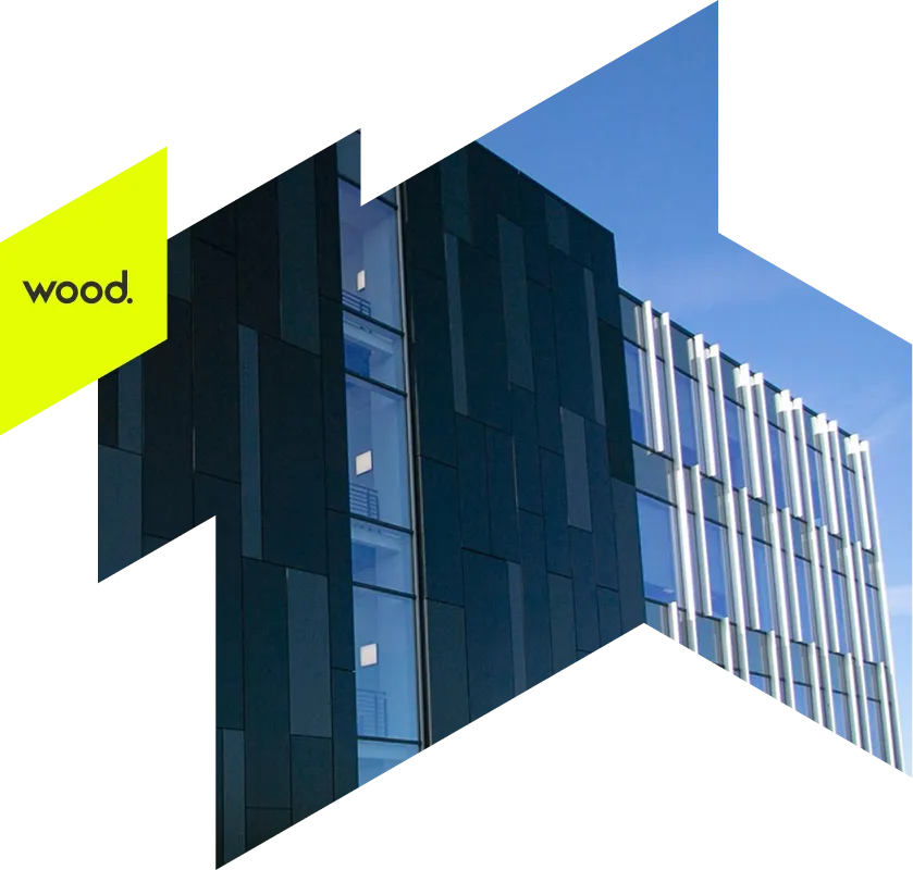 Wood office with logo